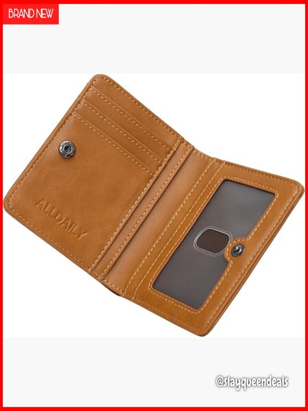 Slim RFID Blocking Vegan Leather Bifold Wallet Compact Travel Purse
